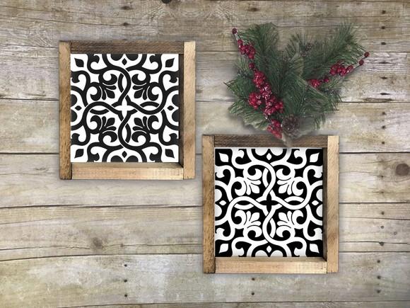 Duo de Quadros Pintados Azulejos Antigos