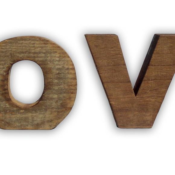 Letra de Mesa Madeira Rústica Love