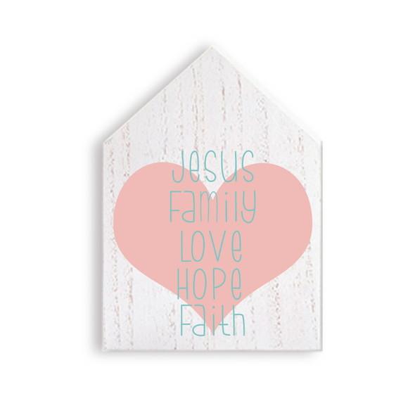 Placa Decorativa em Madeira Casinha Home