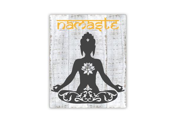 Placa Decorativa Madeira Namaste- 10%off