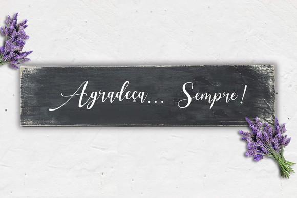 Placa Decorativa Madeira Rústica Agradeça Gratidão