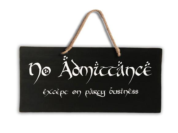 Placa Madeira Decorativa no Admitance Bilbo Gandalf Lotr