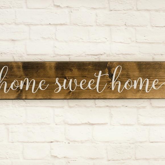 Placa Madeira Rústica Home Sweet Home
