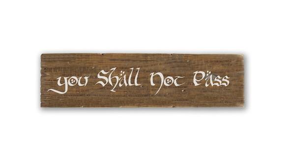 Placa Rústica You Shall Not Pass Gandalf