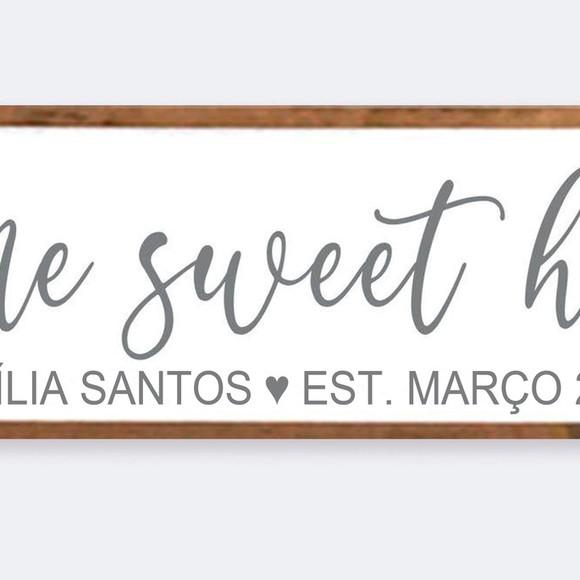 Quadro Pintado Home Sweet Home Personalizado