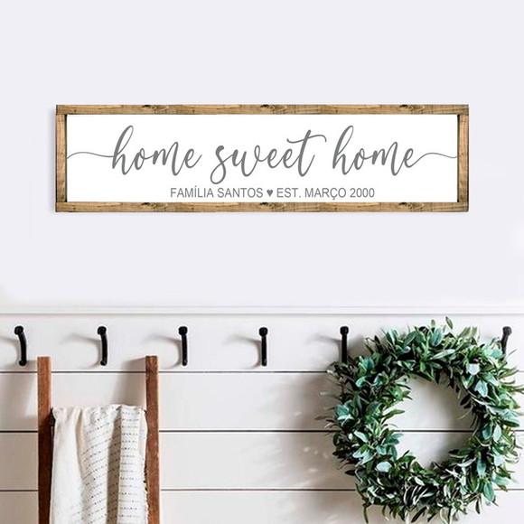 Quadro Pintado Home Sweet Home Personalizado