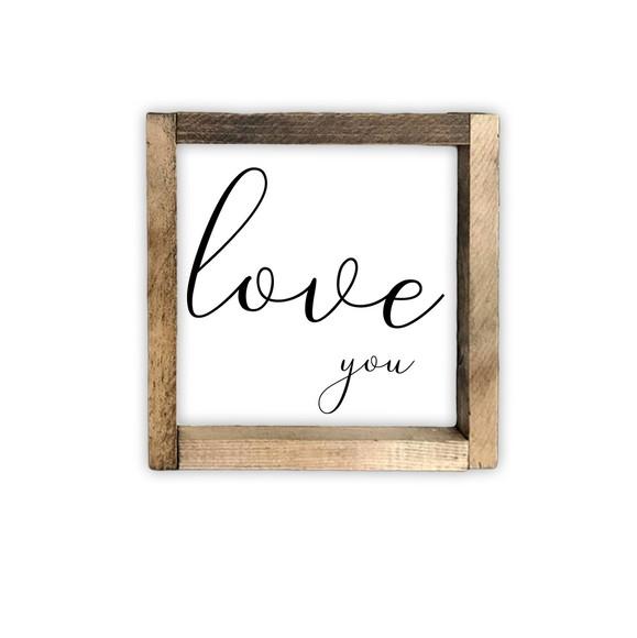 Quadro Pintado Rústico Love You Decoração Rústica