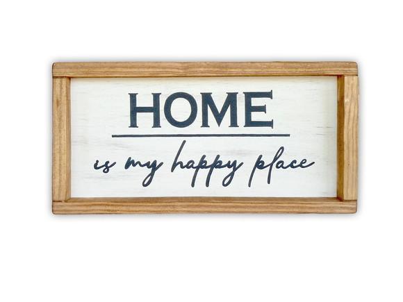 Quadro Rústico Pintado Madeira Decoração Happy Home Farmhous