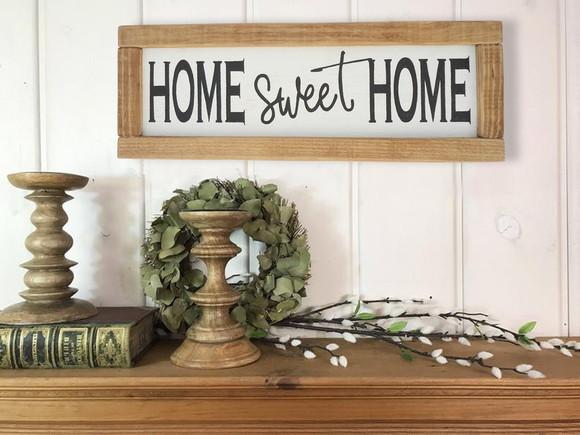 Quadro Rústico Pintado Madeira Decoração Farm Home Sweet Hom