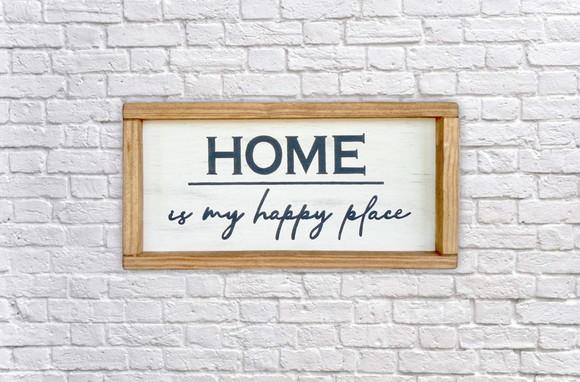 Quadro Rústico Pintado Madeira Decoração Happy Home Farmhous