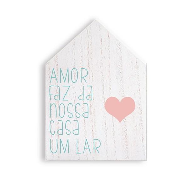 Quarteto de Placas Decorativas em Madeira Casinhas