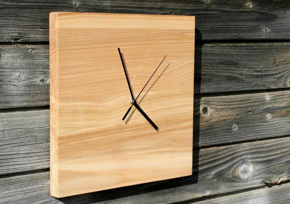 Relógio Parede Madeira Minimalista Quadrado Escandinavo Adne