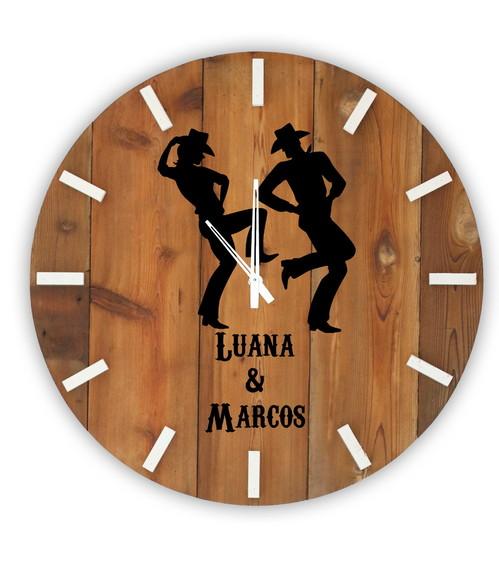 Relógio Ripas Rústico Country Sertanejo Personalizado