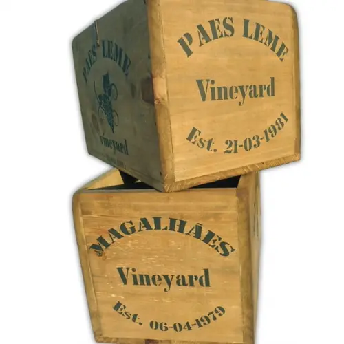 Caixa de Vinho de Madeira Rústica Estilo Antigo 6 Garrafas