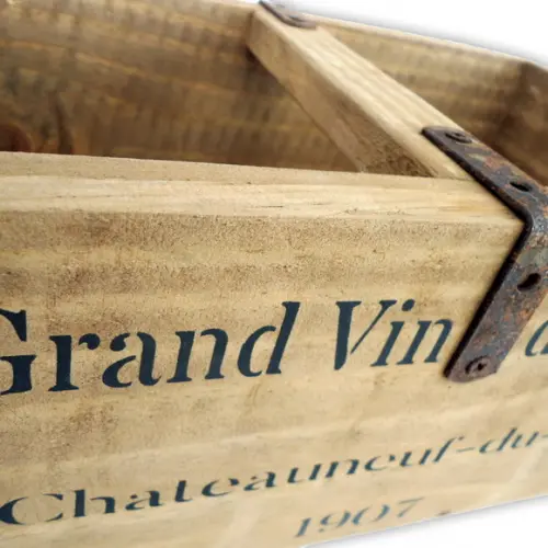 Caixa Rustica Estilo Antigo de Madeira "m" Vinho de France