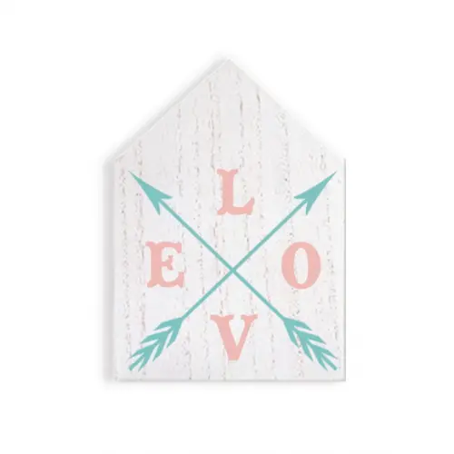 Placa Decorativa em Madeira Casinha Love