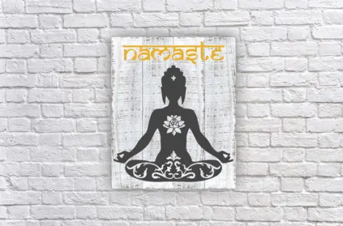 Placa Decorativa Madeira Namaste- 10%off