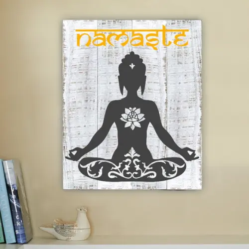 Placa Decorativa Madeira Namaste- 10%off