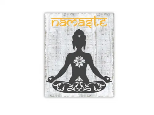 Placa Decorativa Madeira Namaste- 10%off