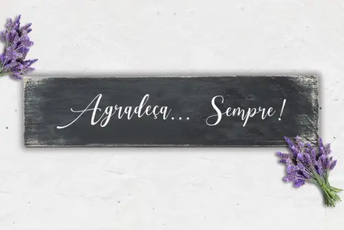 Placa Decorativa Madeira Rústica Agradeça Gratidão