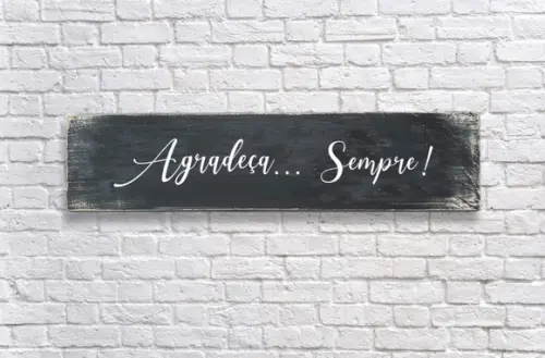 Placa Decorativa Madeira Rústica Agradeça Gratidão