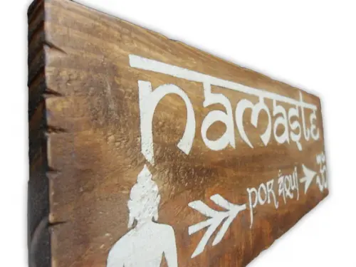 Placa Decorativa Rustica Namaste