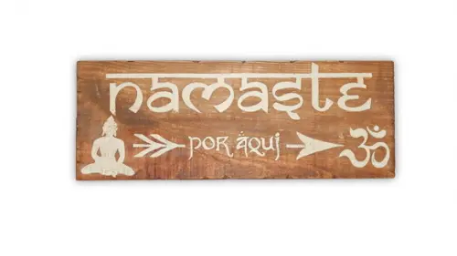 Placa Decorativa Rustica Namaste
