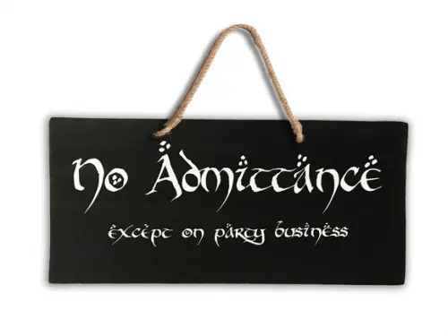Placa Madeira Decorativa no Admitance Bilbo Gandalf Lotr