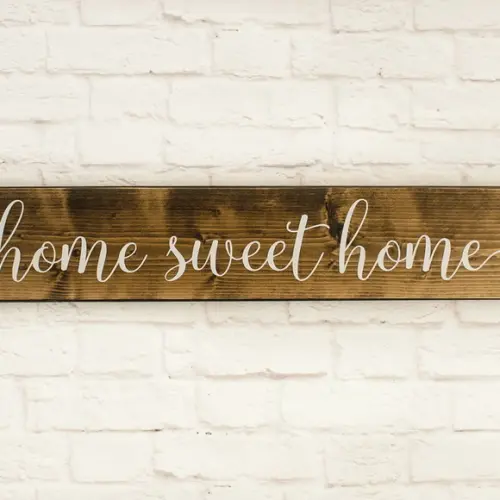 Placa Madeira Rústica Home Sweet Home
