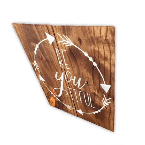 Placa Madeira Rústica Decorativa Be You Tiful