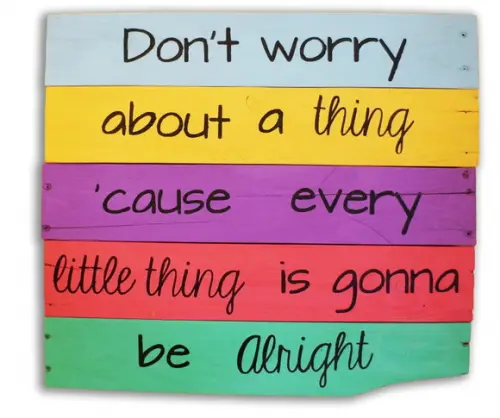 Placa Rústica em Ripas Madeira Don't Worry