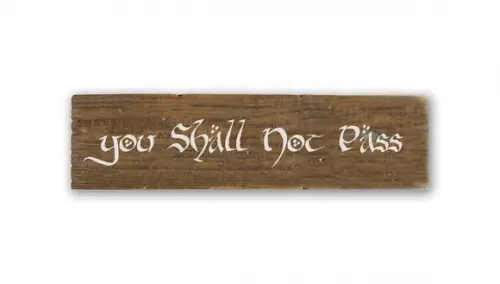 Placa Rústica You Shall Not Pass Gandalf