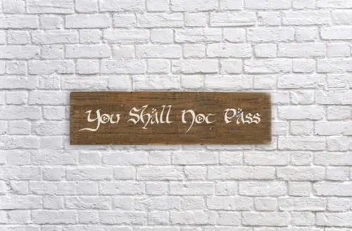 Placa Rústica You Shall Not Pass Gandalf