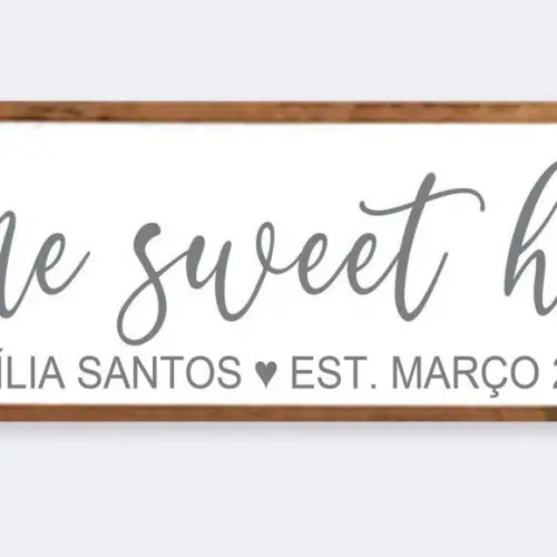 Quadro Pintado Home Sweet Home Personalizado