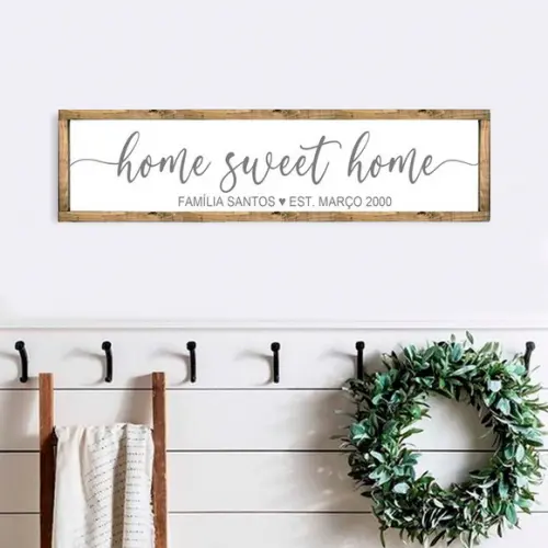 Quadro Pintado Home Sweet Home Personalizado