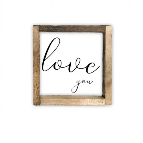Quadro Pintado Rústico Love You Decoração Rústica