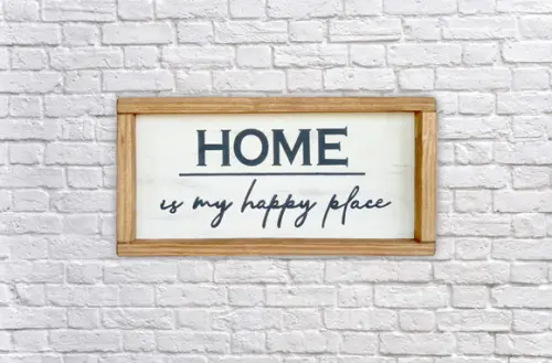 Quadro Rústico Pintado Madeira Decoração Happy Home Farmhous