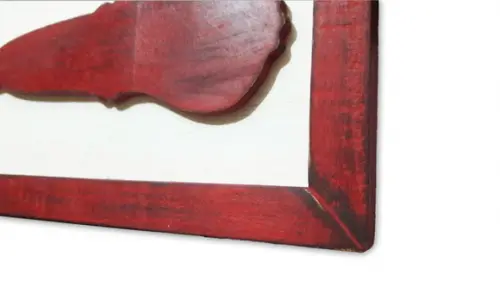 Quadro Talheres Relevo Vermelho Espaço Gourmet Cozinha Farm