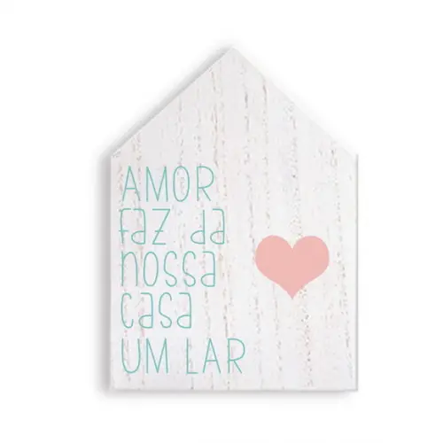 Quarteto de Placas Decorativas em Madeira Casinhas