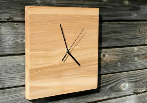 Relógio Parede Madeira Minimalista Quadrado Escandinavo Adne