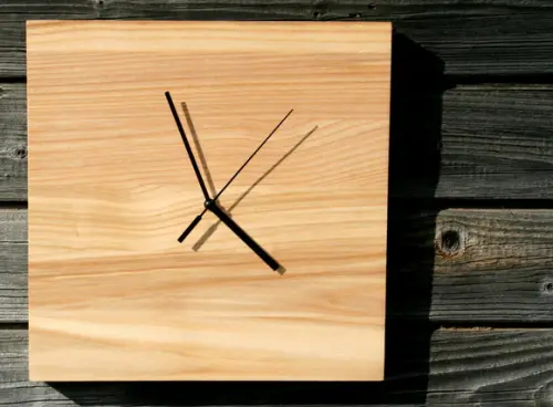 Relógio Parede Madeira Minimalista Quadrado Escandinavo Adne