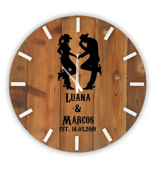 Relógio Ripas Rústico Country Sertanejo Personalizado