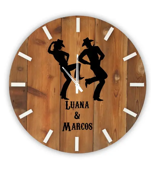 Relógio Ripas Rústico Country Sertanejo Personalizado