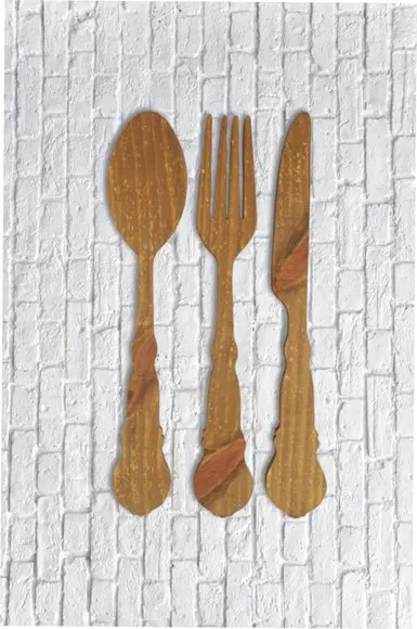 Talheres Gigantes Rústicos Madeira Decoração Área Gourmet