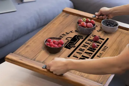 Tampo Fogão Cooktop Bandeja Farmhouse Madeira Alça Metal