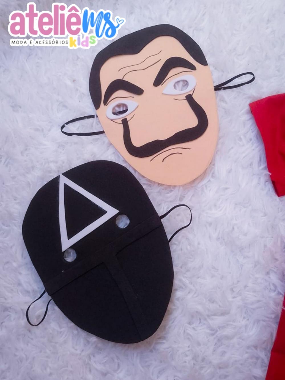 Máscaras Infantis EVA – La Casa de Papel + Round 6 (Kit com 2)