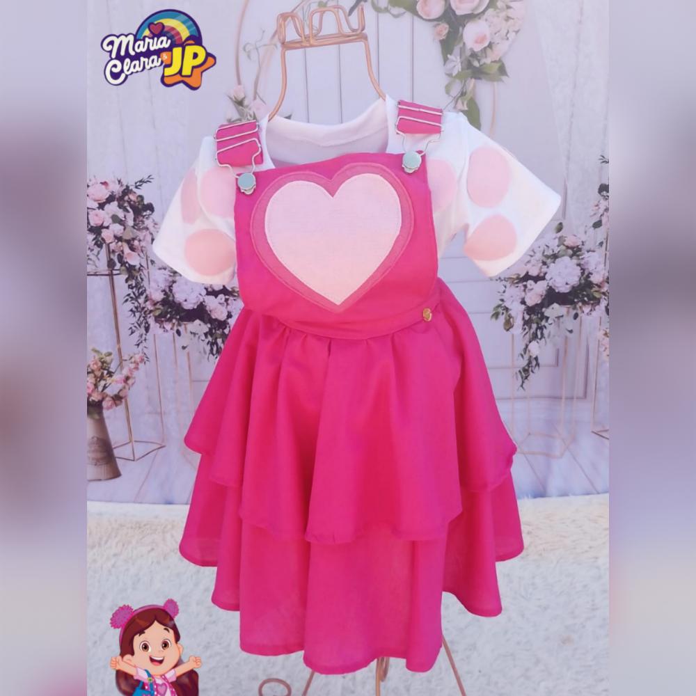 Jardineira Infantil Maria Clara e JP + Body ou Blusinha | Fantasi
