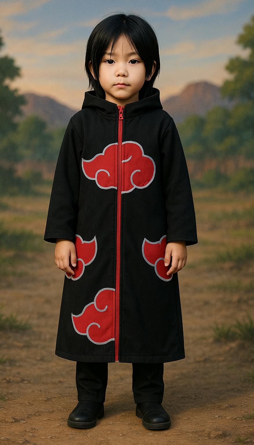 Manto Akatsuki Naruto Infantil | Fantasia Cosplay de menino