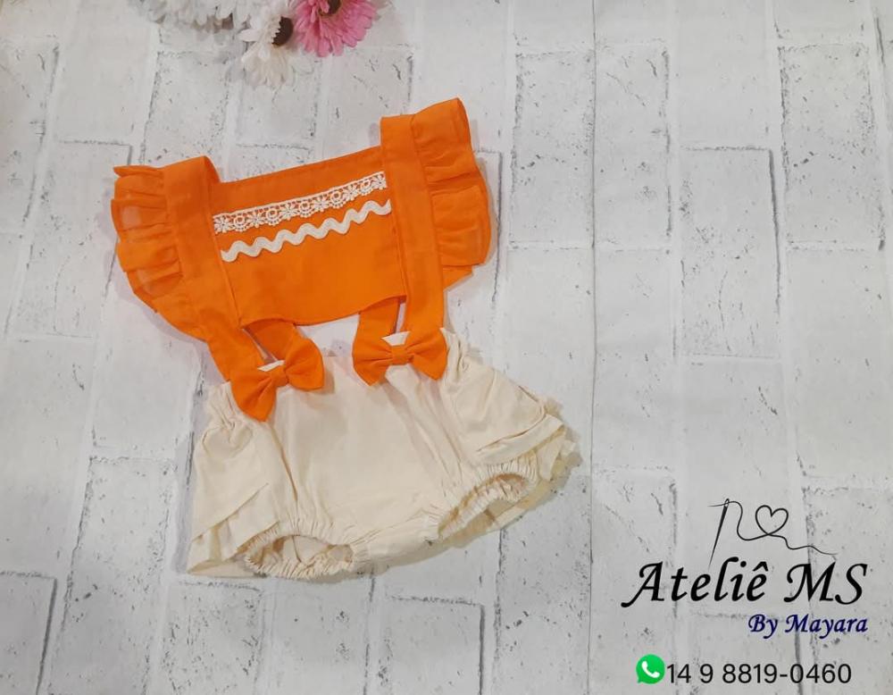 Jardineira Temática Mesversário Bebê Personalizada | Moana | B