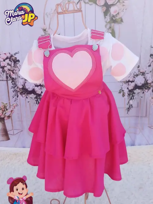 Jardineira Infantil Maria Clara e JP + Body ou Blusinha | Fantasi